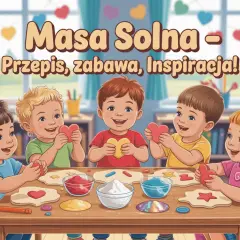 Dzieci tworzą serduszka z masy solnej, ciesząc się wspólną zabawą i kreatywnością.