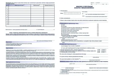 Formularz wniosku o dodatek mieszkaniowy. Wpisz dane o dochodach, aby ustalić, jakie dokumenty do dodatku mieszkaniowego są potrzebne.