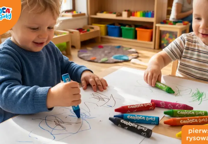 Dwóch maluchów odkrywa świat kolorów, rysując kredkami Carioca Baby. To ich pierwsze artystyczne przygody!