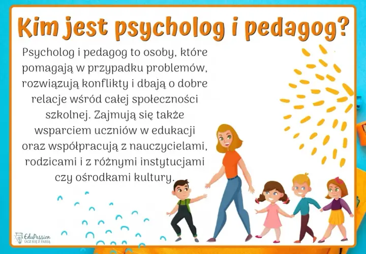 Psycholog i pedagog wspierają dzieci w przedszkolu, rozwiązując problemy i dbając o dobre relacje.