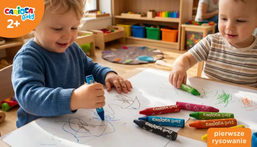 Dwóch maluchów odkrywa świat kolorów, rysując kredkami Carioca Baby. To ich pierwsze artystyczne przygody!
